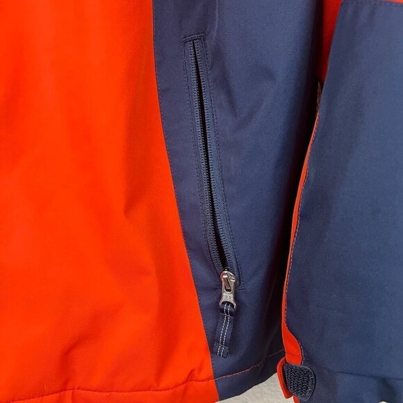Land's End Boy's Orange & Navy Light Insulated Hooded Jacket Coat Size L (14-16) - Picture 6 of 8